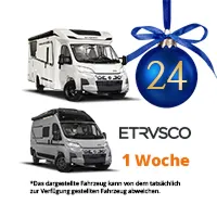 Zwei Etrusco-Wohnmobile als Hauptgewinn hinter Türchen 24: eine kostenlose Woche Campingurlaub